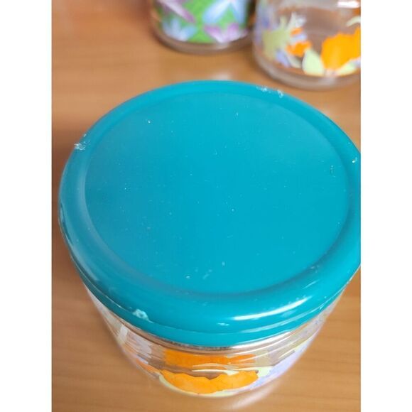 Set of 3 Vintage Glass Floral Canisters - Picture 5 of 10